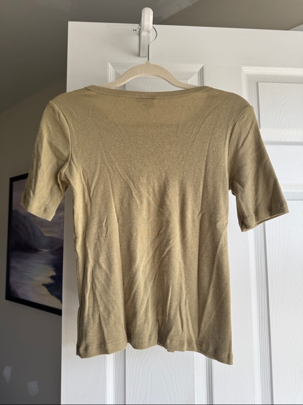 Jungmaven Short-Sleeve Scoop Neck Tee in Olive - Picture 3 of 5
